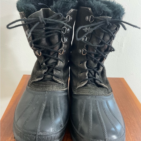 Sorel Caribou Men's Boots Size 9 All Black Waterproof, Winter/Snow Felt Lined - Picture 2 of 6
